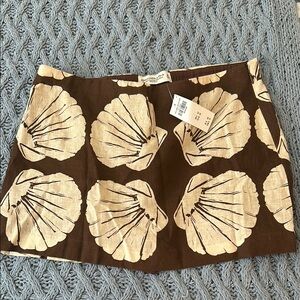 Abercrombie Brown Shell Print Skort